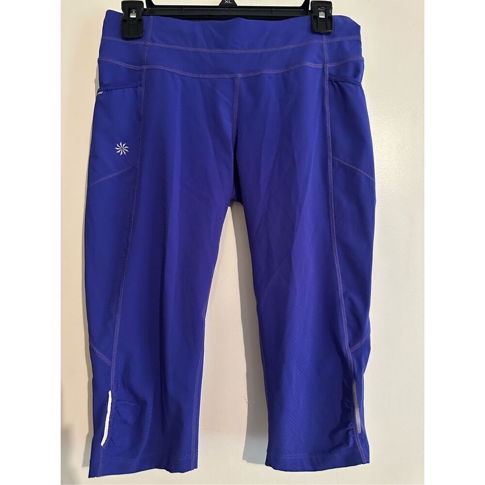 Athleta Leggings Womens S Small Saphire Honeycomb Dobby Be Free Knicker Capri